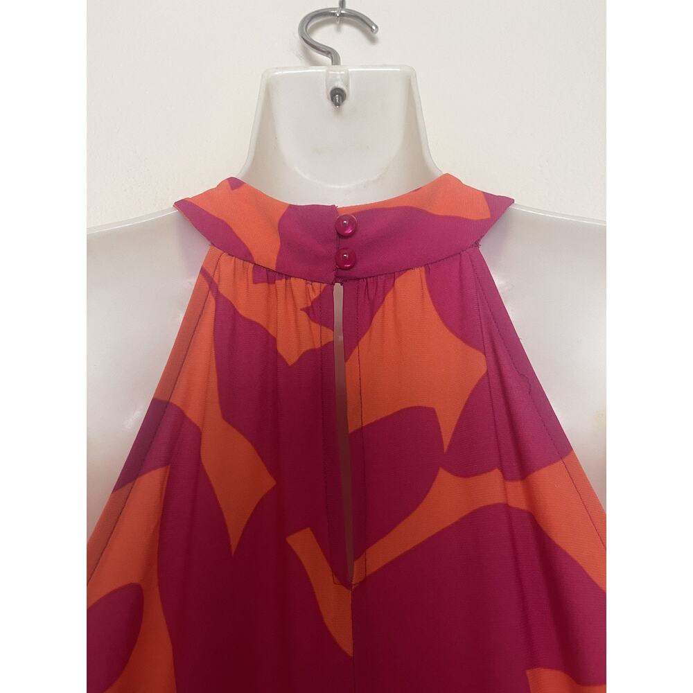 Bar III Halter Maxi Dress Women’s Sz Medium Pink Orange Stretch NWT - Picture 4 of 9